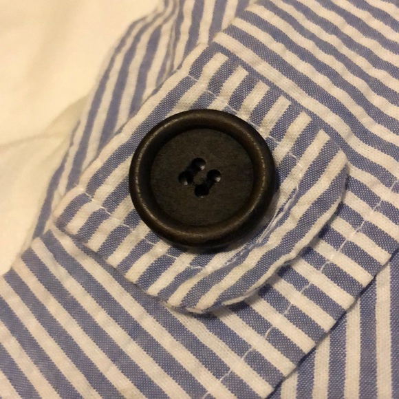 AB STUDIO Dark Grey, Blue & White Stripe Dress - Picture 8 of 11